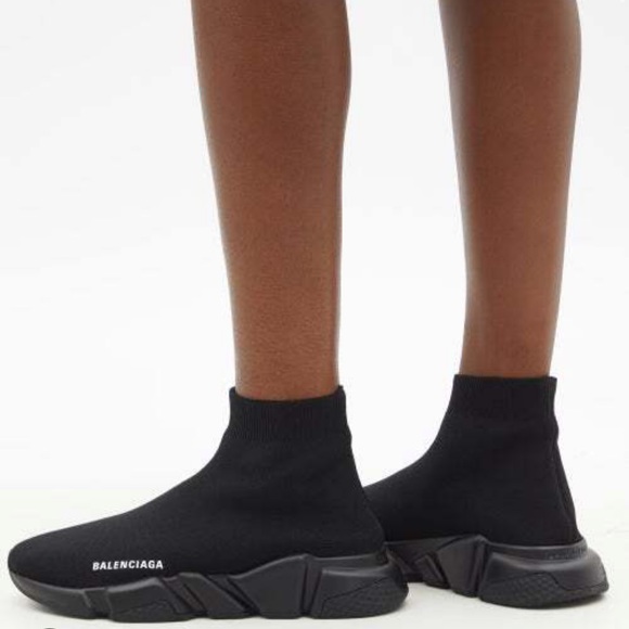 Balenciaga Sock Shoe Black on Black - Picture 1 of 12
